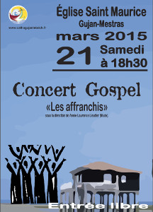 Concert de Gospel eglise st Maurice mars 2015